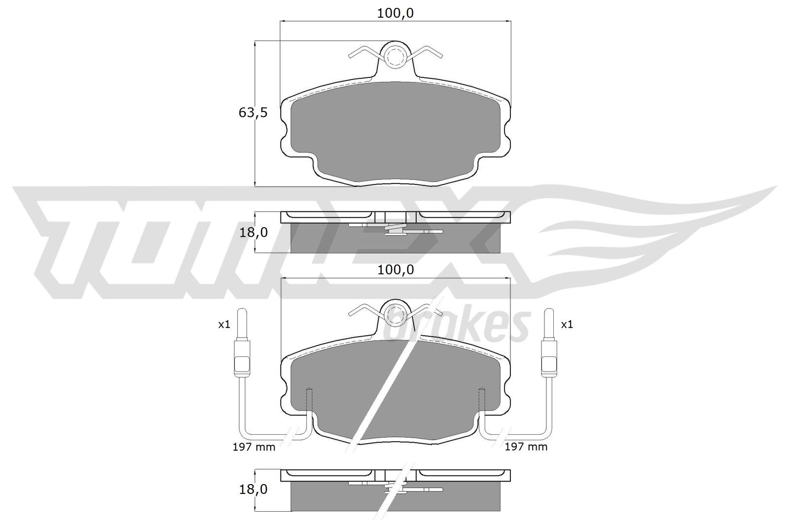 Obrázok Sada brzdových platničiek kotúčovej brzdy TOMEX Brakes  TX1048